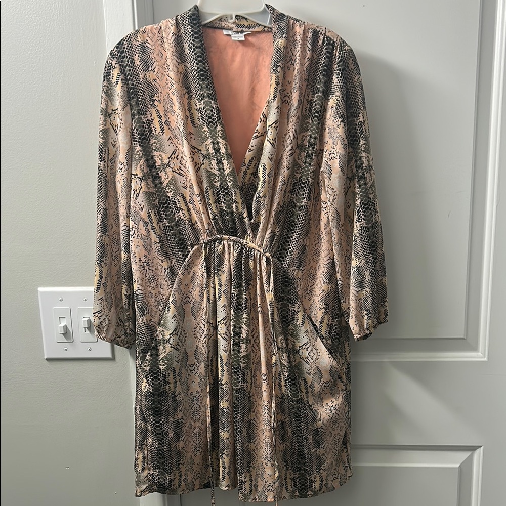 Bar III Snake Print Kimono Dress
